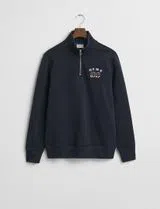Sweatshirt com meio fecho Azul