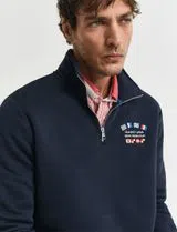 Sweatshirt com meio fecho Azul