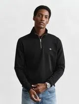 Sweatshirt com meio fecho Reg Shield Preto