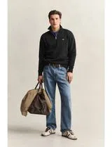Sweatshirt com meio fecho Reg Shield Preto