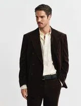 Blazer de fato de veludo Castanho