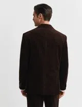 Blazer de fato de veludo Castanho