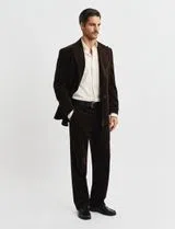 Blazer de fato de veludo Castanho