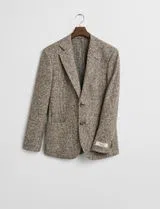 Blazer Knit Checked Bege