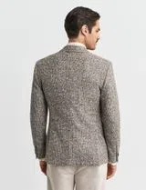 Blazer Knit Checked Bege