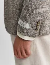 Blazer Knit Checked Bege