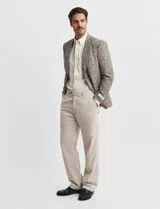 Blazer Knit Checked Bege