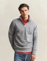 Sweatshirt com meio fecho Reg Shield Cinzento