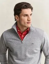 Sweatshirt com meio fecho Reg Shield Cinzento