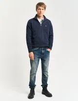 Sweatshirt com meio fecho Reg Shield Azul