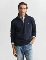 Sweatshirt com meio fecho Reg Shield Azul