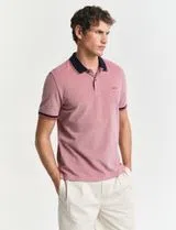Pólo 4-Col Oxford Pique Vermelho
