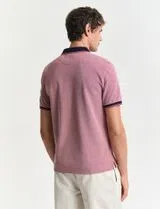 Pólo 4-Col Oxford Pique Vermelho