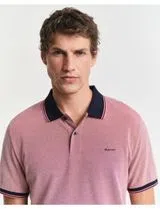 Pólo 4-Col Oxford Pique Vermelho