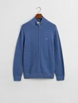 Cardigan de malha com fecho Azul