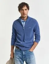 Cardigan de malha com fecho Azul