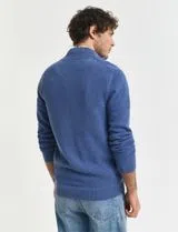 Cardigan de malha com fecho Azul