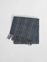 Double Faced Check Grey Scarf