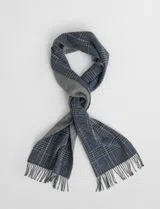 Double Faced Check Grey Scarf