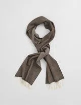 Brown Herringbone Wool Scarf