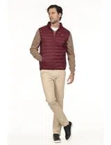 Regular Padded Vest Burgundy