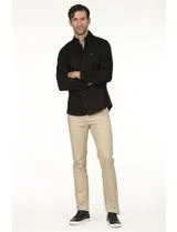 Camisa Gabardina Regular Preto