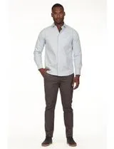 Regular Blue Gabardine Shirt