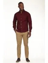 Regular Bordeaux Gabardine Shirt