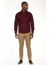 Regular Bordeaux Gabardine Shirt