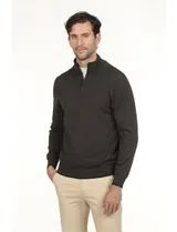 Regular Half-Zip Sweater Dark Grey