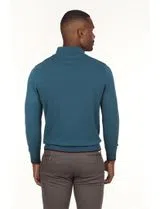 Jersey Azul con Media Cremallera Regular