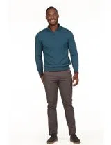 Jersey Azul con Media Cremallera Regular
