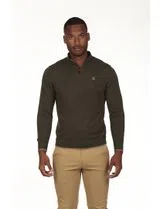 Camisola com meio fecho Regular Verde
