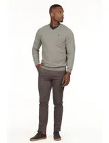 Regular V-Neck Sweater Gray