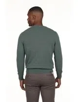 Pull-over à Col V Régulier Vert