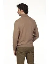 Camisola de gola alta Regular Castanho