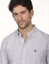 Regular Fit Blue-White Oxford Shirt