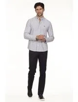 Regular Fit Blue-White Oxford Shirt