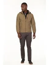 Beige Regular Windbreaker Jacket