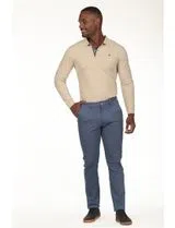 Calças Chino Regular Azul
