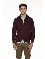Cardigan com fecho Regular Bordô