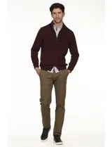 Cardigan com fecho Regular Bordô