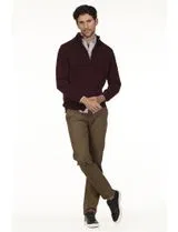 Cardigan com fecho Regular Bordô
