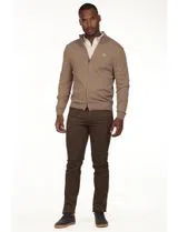 Cardigan con cremallera Regular Marrón