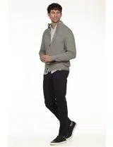 Cardigan à fermeture régulière Gris