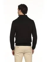 Cardigan Negro con Cierre Regular