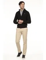 Cardigan Negro con Cierre Regular