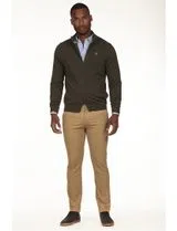 Cardigan Regular con Cierre Verde