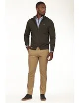Cardigan Regular con Cierre Verde