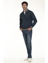 Chaqueta con cremallera Regular Azul